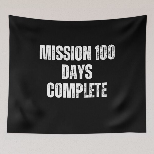 Item preview, mission 100 days complete sticker 100 Day Gift designed and sold by SlocifieShop.