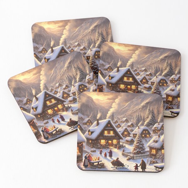 Item preview, Cozy Christmas Village Scene designed and sold by QuirkWears.