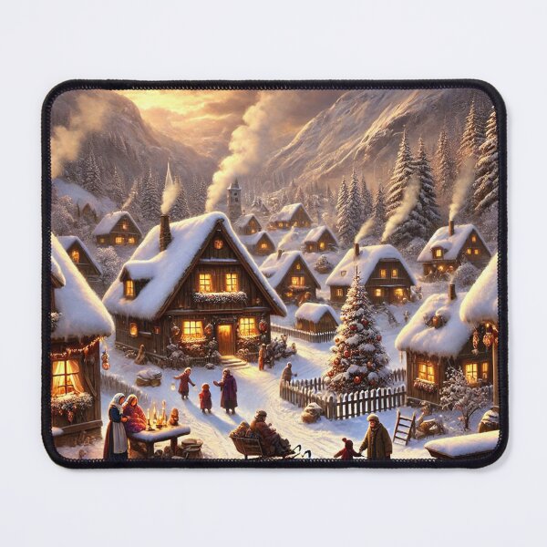 Item preview, Cozy Christmas Village Scene designed and sold by QuirkWears.