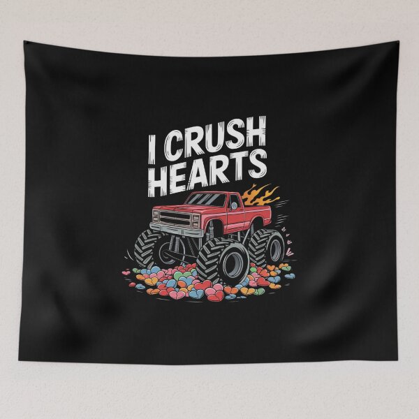 Item preview, I Crush Hearts Valentines Day Monster Truck designed and sold by Mateusz Majcherek.
