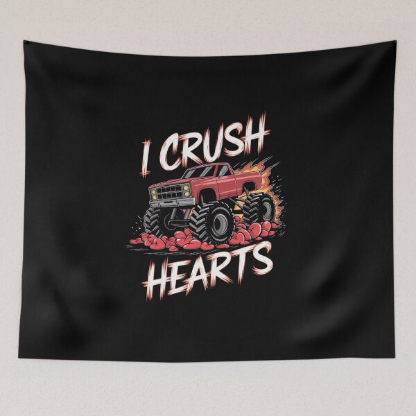 Item preview, I Crush Hearts Valentines Day Monster Truck designed and sold by Mateusz Majcherek.