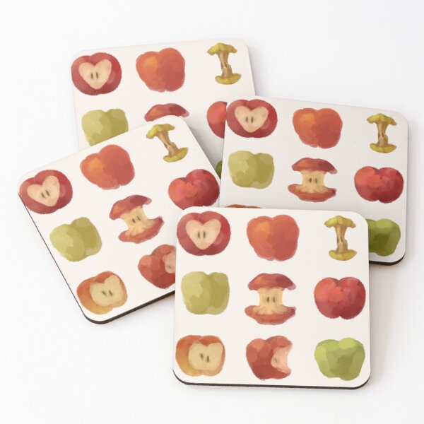 Item preview, apples pattern bitten apple rotten apple whimsical twee funky applecore designed and sold by Kyna Arts.