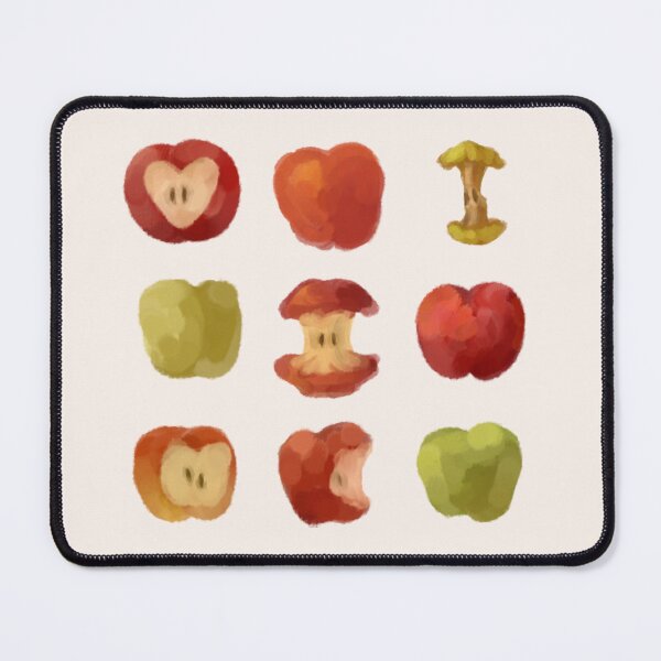 Item preview, apples pattern bitten apple rotten apple whimsical twee funky applecore designed and sold by Kyna Arts.