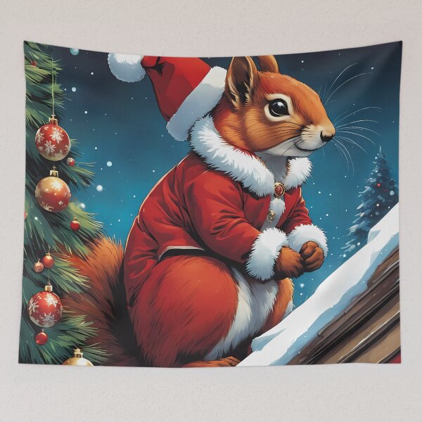 Item preview, Elegant Lady Red Squirrel in a Christmas outfit designed and sold by Colin Bentham.