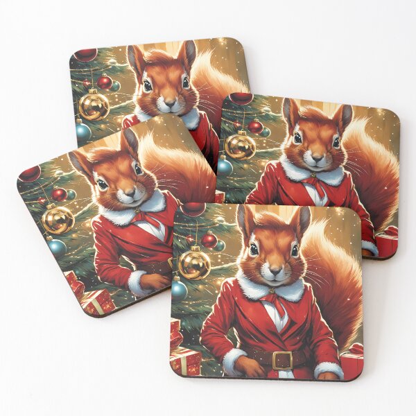 Item preview, Elegant Lady Red Squirrel in a Christmas outfit designed and sold by Colin Bentham.