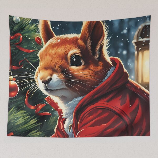 Item preview, Elegant Lady Red Squirrel in a Christmas outfit designed and sold by Colin Bentham.