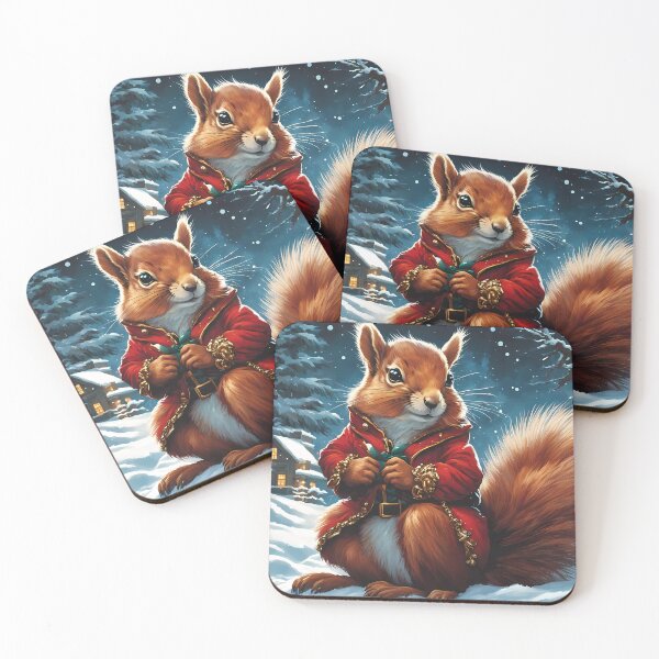 Item preview, Elegant Lady Red Squirrel in a Christmas outfit designed and sold by Colin Bentham.