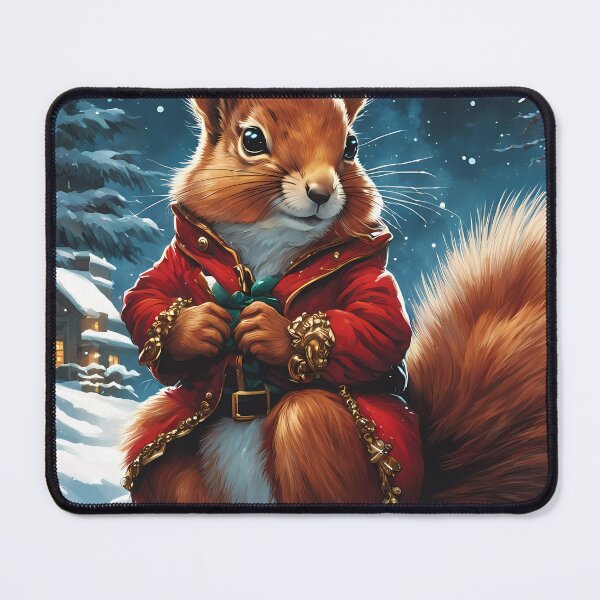 Item preview, Elegant Lady Red Squirrel in a Christmas outfit designed and sold by Colin Bentham.