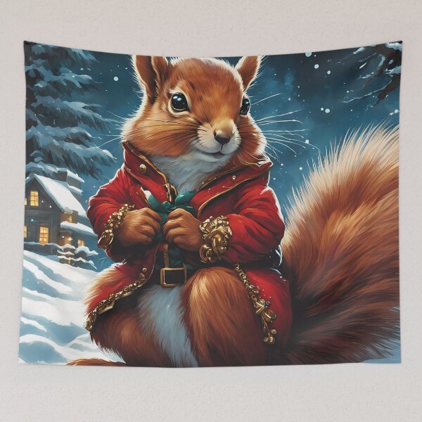 Item preview, Elegant Lady Red Squirrel in a Christmas outfit designed and sold by Colin Bentham.