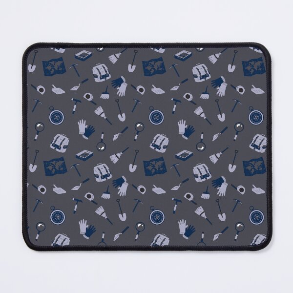 Item preview, Archaeology Toolbox Background Pattern - Dark and Light Grey, Oxford Blue designed and sold by ottrain.