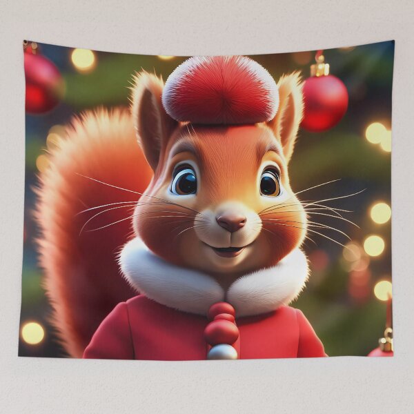 Item preview, Elegant Lady Red Squirrel in a Christmas outfit designed and sold by Colin Bentham.