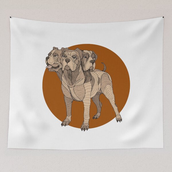 Item preview, Cerberus in the colors of ancient Greek pottery designed and sold by alina-k-design.