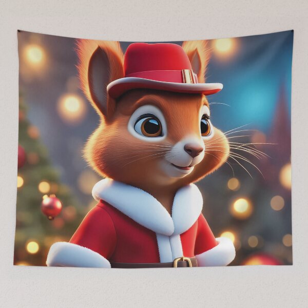 Item preview, Elegant Lady Red Squirrel in a Christmas outfit designed and sold by Colin Bentham.