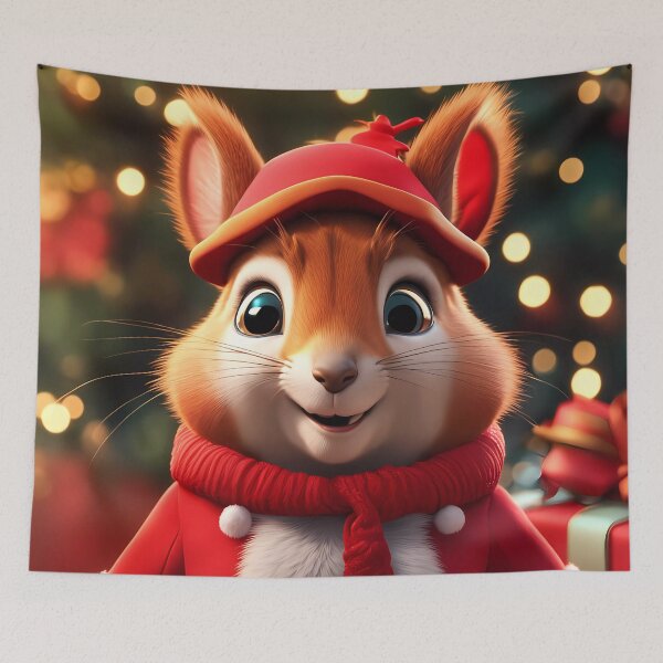 Item preview, Elegant Lady Red Squirrel in a Christmas outfit designed and sold by Colin Bentham.