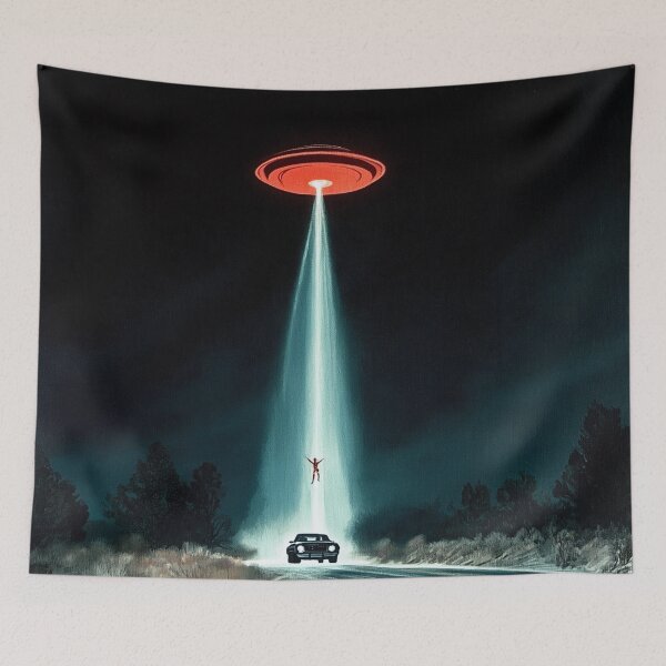 Item preview, Beam Me Up: Retro UFO Illustration designed and sold by Shoot-The-Moon.