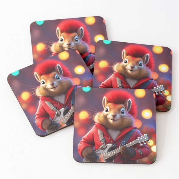 Item preview, Red Squirrel Punk Rocker in a Christmas outfit designed and sold by Colin Bentham.