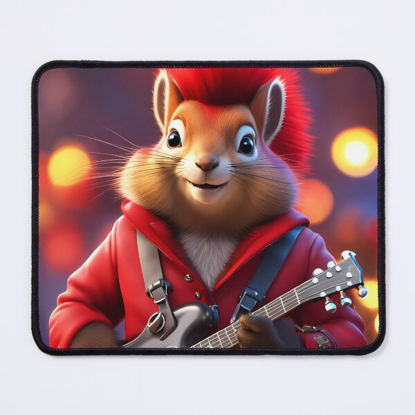 Item preview, Red Squirrel Punk Rocker in a Christmas outfit designed and sold by Colin Bentham.