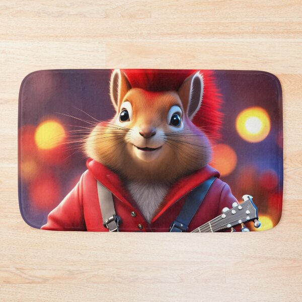 Item preview, Red Squirrel Punk Rocker in a Christmas outfit designed and sold by Colin Bentham.