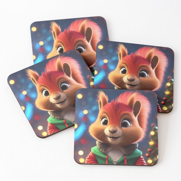 Item preview, Red Squirrel Punk Rocker in a Christmas outfit designed and sold by Colin Bentham.