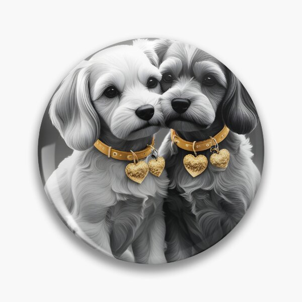Item preview, Golden Hearts Valentine's Design – Romantic Puppies with Glittering Gold Hearts designed and sold by LaLi-Designs.