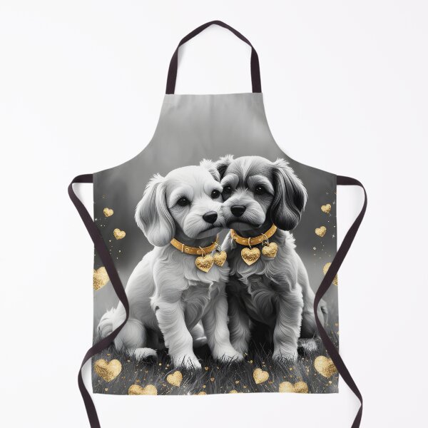 Item preview, Golden Hearts Valentine's Design – Romantic Puppies with Glittering Gold Hearts designed and sold by LaLi-Designs.