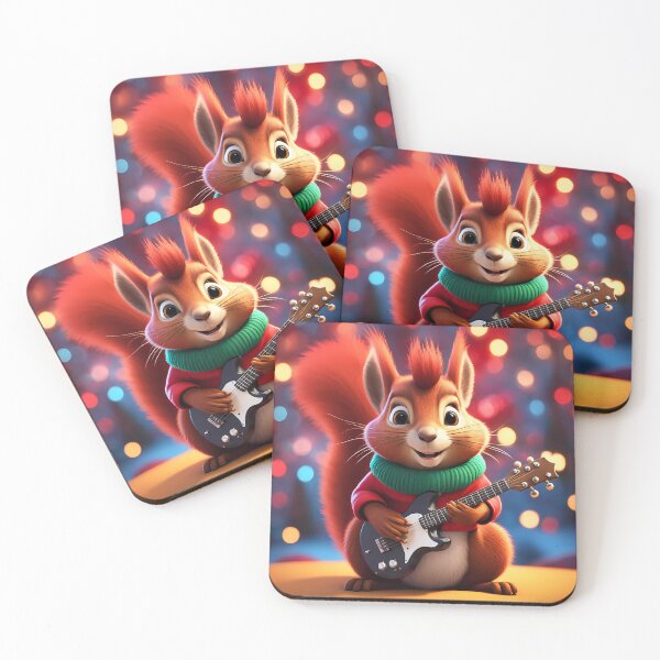Item preview, Red Squirrel Punk Rocker in a Christmas outfit designed and sold by Colin Bentham.