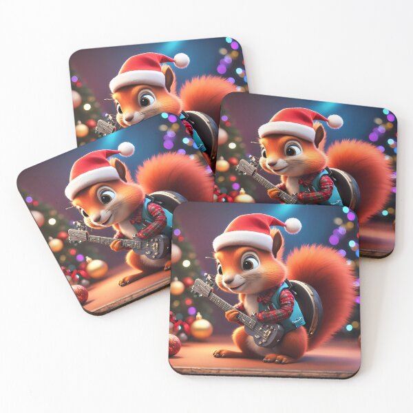 Item preview, Red Squirrel Punk Rocker in a Christmas outfit designed and sold by Colin Bentham.
