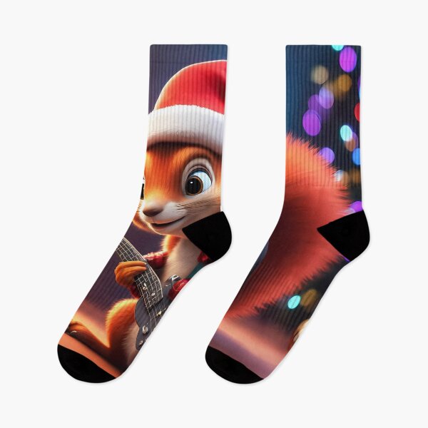 Item preview, Red Squirrel Punk Rocker in a Christmas outfit designed and sold by Colin Bentham.