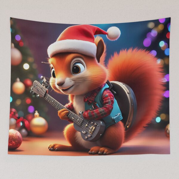 Item preview, Red Squirrel Punk Rocker in a Christmas outfit designed and sold by Colin Bentham.