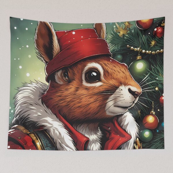Item preview, Red Squirrel Punk Rocker in a Christmas outfit designed and sold by Colin Bentham.