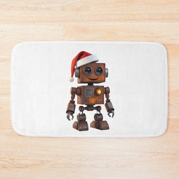 Item preview, 3d Cartoon Robot with Christmas Hat designed and sold by CuteopiaGallery.