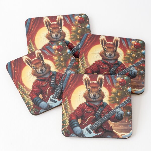 Item preview, Red Squirrel Punk Rocker in a Christmas outfit designed and sold by Colin Bentham.