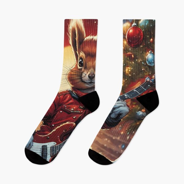Item preview, Red Squirrel Punk Rocker in a Christmas outfit designed and sold by Colin Bentham.