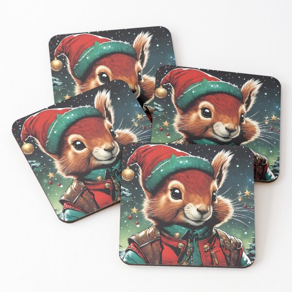 Item preview, Red Squirrel Punk Rocker in a Christmas outfit designed and sold by Colin Bentham.