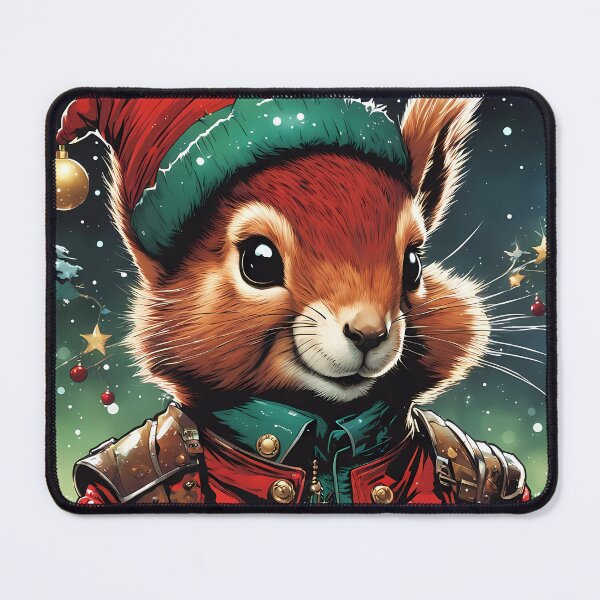 Item preview, Red Squirrel Punk Rocker in a Christmas outfit designed and sold by Colin Bentham.
