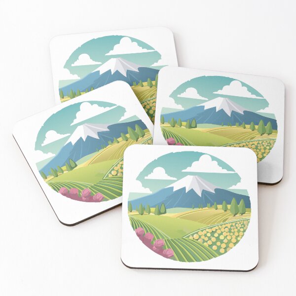 Item preview, hilly landscape with mountain in the background designed and sold by BenShirtDesign.