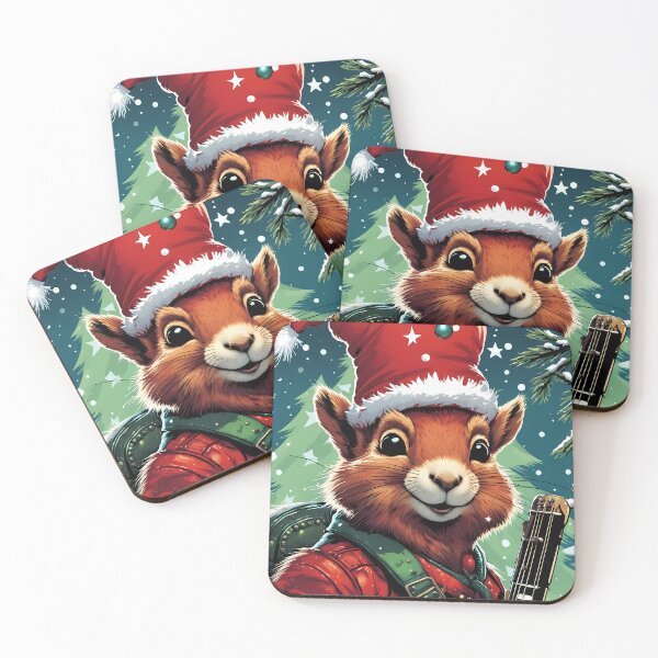 Item preview, Red Squirrel Punk Rocker in a Christmas outfit designed and sold by Colin Bentham.