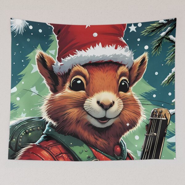 Item preview, Red Squirrel Punk Rocker in a Christmas outfit designed and sold by Colin Bentham.