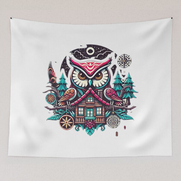 Item preview, hunter owl house design sticker  designed and sold by NCNGDESIGN.