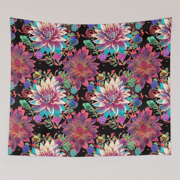 Item preview, Magic Flower pattern (black) designed and sold by Sghetti.
