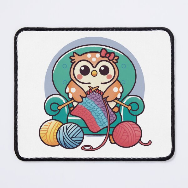 Item preview, Knitting Owl in a Cozy Chair designed and sold by PieChocolate.