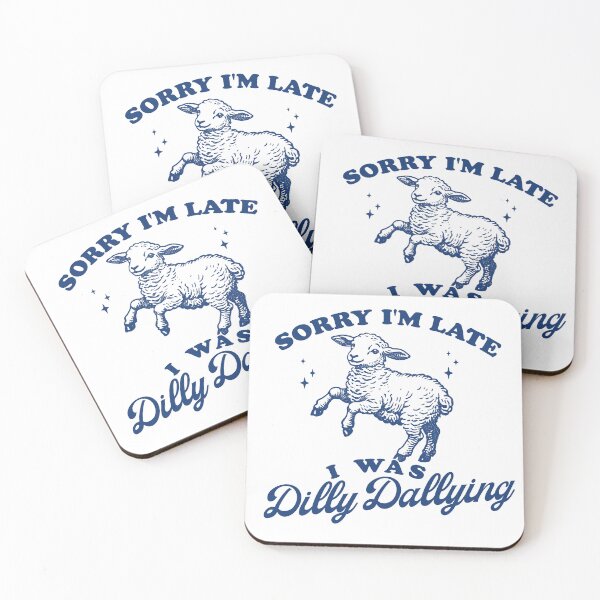 Item preview, Sorry I'm Late I Was Dilly Dallying Vintage Style Shirt, Retro Cartoon T Shirt, Weird T Shirt, Meme T Shirt, Funny Sheep Meme designed and sold by Rosqzz.