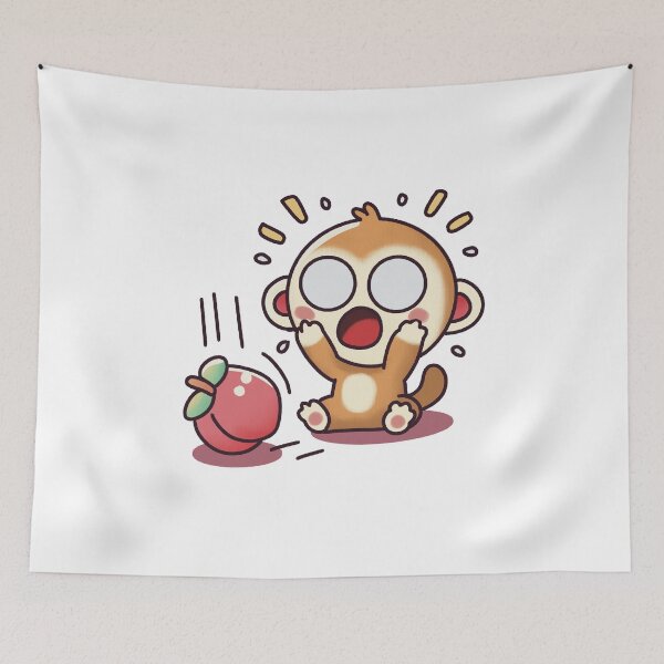 Item preview, Surprised Monkey with a Falling Fruit designed and sold by PieChocolate.