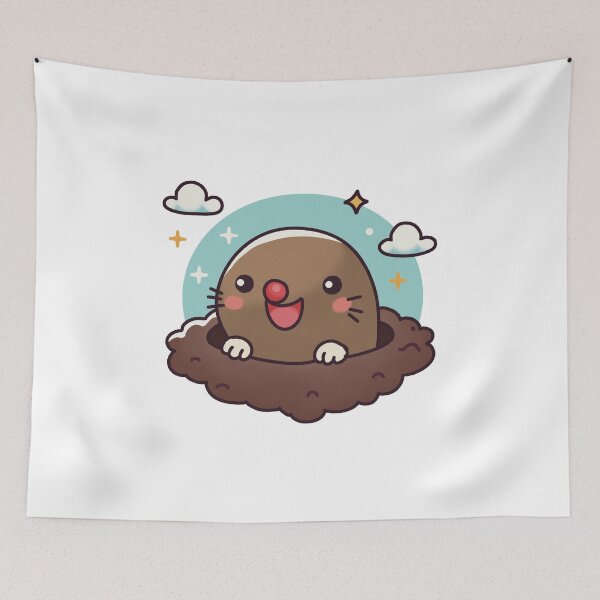 Item preview, Adorable Mole Popping Out of the Ground designed and sold by PieChocolate.