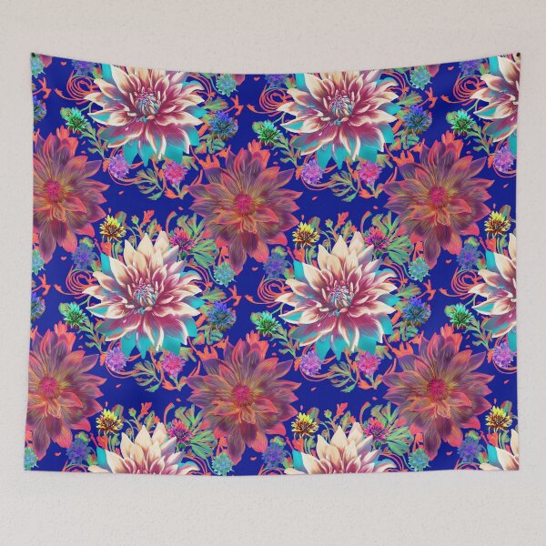 Item preview, Magic Flower pattern (blue) designed and sold by Sghetti.