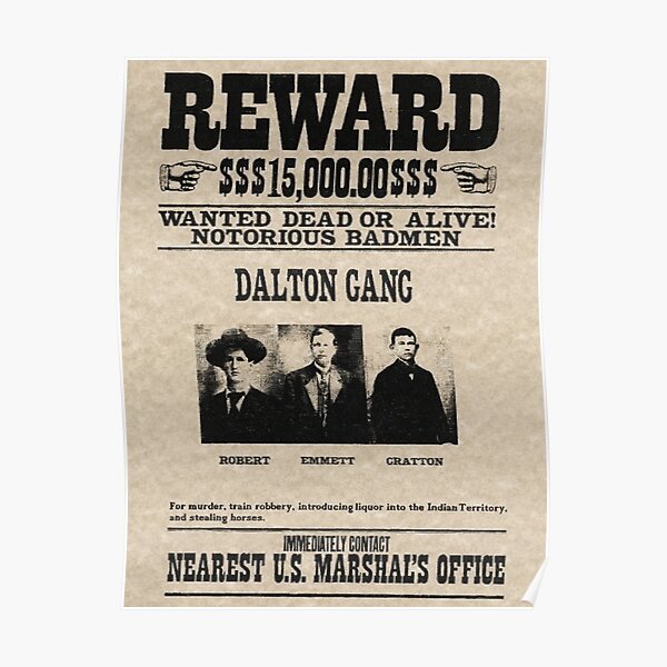 Wanted poster - Dalton gang Poster