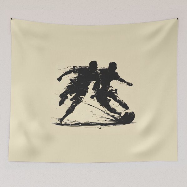 Item preview, Dynamic Soccer Duel Silhouette Art designed and sold by Windy-market.