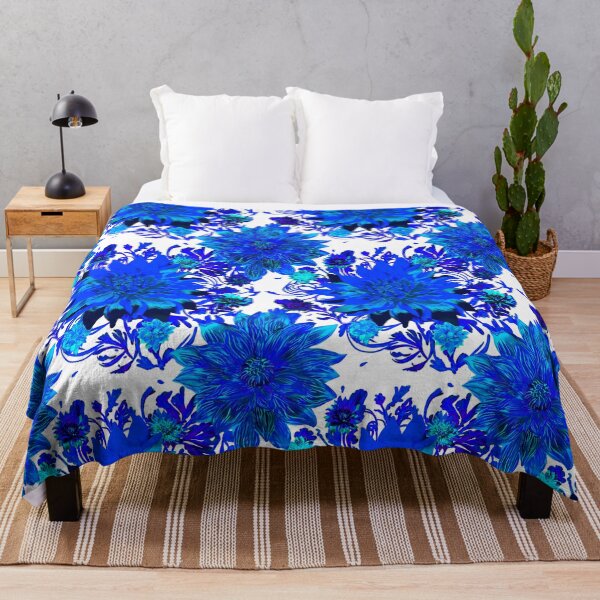 Item preview, Blue Flower pattern (white) designed and sold by Sghetti.
