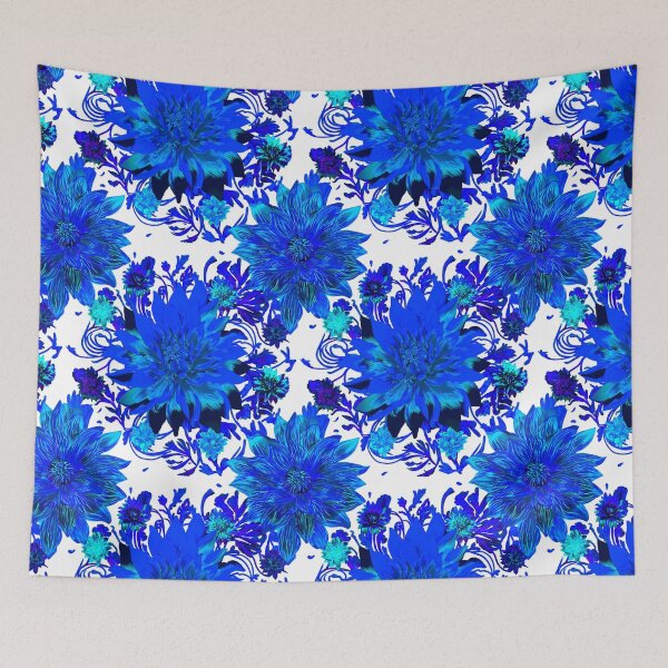 Item preview, Blue Flower pattern (white) designed and sold by Sghetti.