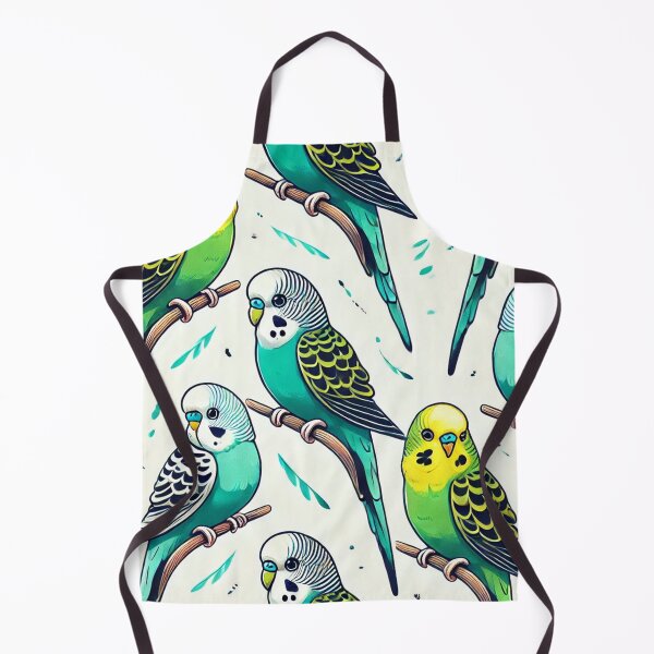 Item preview, Seamless Budgie Pattern with Playful Cartoon Style designed and sold by KittyKatto.